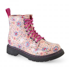 little girls pink combat boots