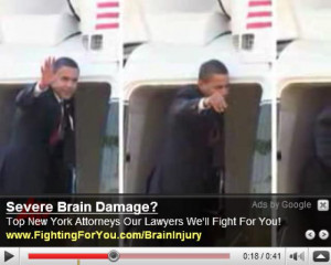 Obama Bangs Head Boarding Marine One
