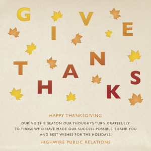 Happy Thanksgiving from Highwire