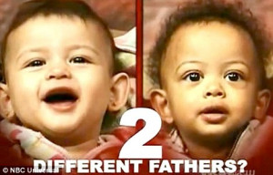 Twins: Jayla, left, and Julius, who have two different fathers making ...