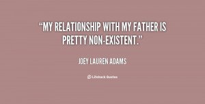 My relationship with my father is pretty non-existent.”