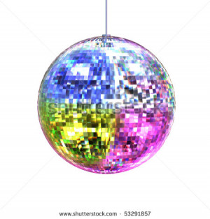 Disco Lights White Background 3d rendering disco ball
