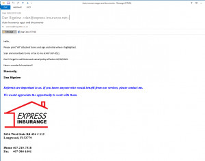 Dan Bigelow Auto insurance apps and documents – Word doc malware