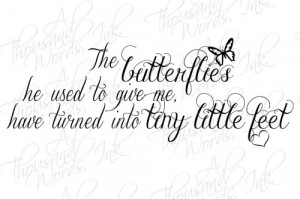 ... Baby Feet/ Butterflies saying - scrapbook file - .png file - photoshop