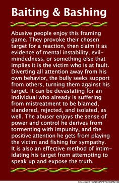 narcissistic personality disorder | Baiting & Bashing (B&B ...