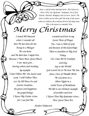 Cute Christmas Poem from Hymns