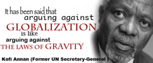 Kofi Annan quotation and photograph on globalization