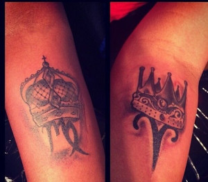 couple tattoos king and queen