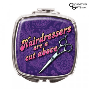 Hairdresser Mirror Compact - Cute saying, 