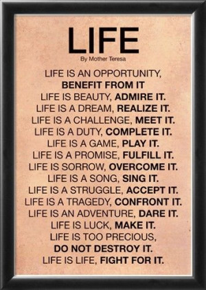 Mother Teresa Life Quote Poster Prints at AllPosters.com