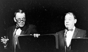 Frank Sinatra (left) with Joe E. Lewis (right)