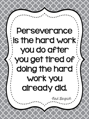 Perseverance is the hard work you do after you get tired of the doing ...