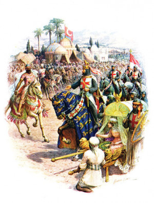 Arab leader Saladin meets Crusader Richard the Lionheart the