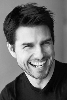 Tom Cruise beautiful smile with white teeth.