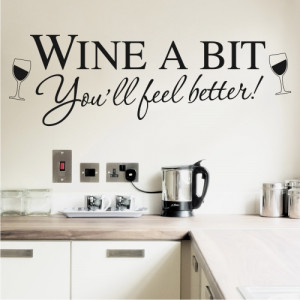 2012 Kitchen wall stickers, Wine a Bit, new kitchen vinyl art design ...