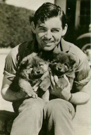 Clark Gable & puppy love