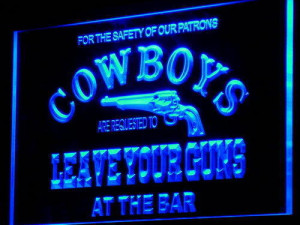 Cowboys Leave Guns Enameled...