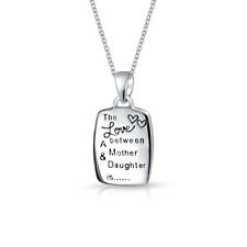 ... Jewelry 925 Sterling Silver Tablet Mother Daughter Quote Engraved 16in