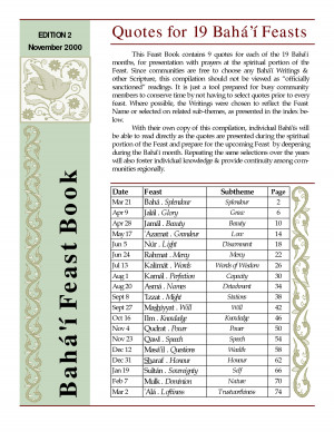Quotes for 19 Bahá'í Feasts