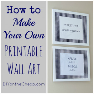 How to Make Your Own Printable Wall Art: Tutorial via DIYontheCheap ...