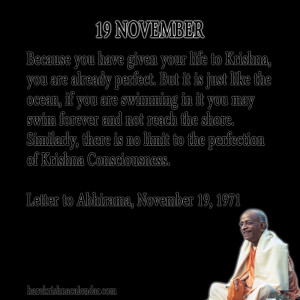 quotes of Srila Prabhupada, which he spock in the month of November ...