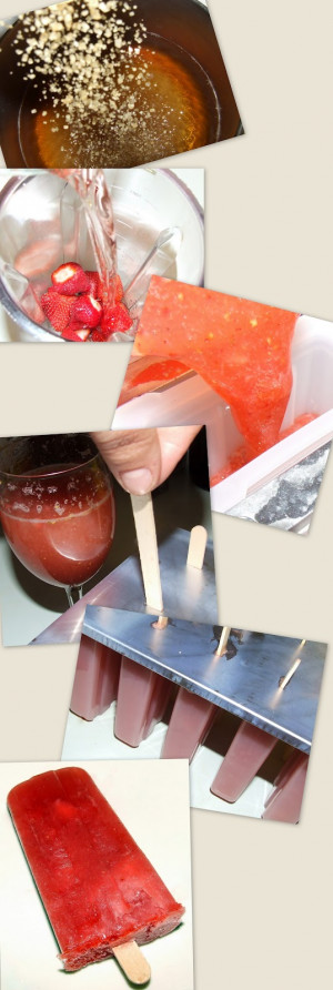 White Zinfandel-Infused Strawberry Ice Pops