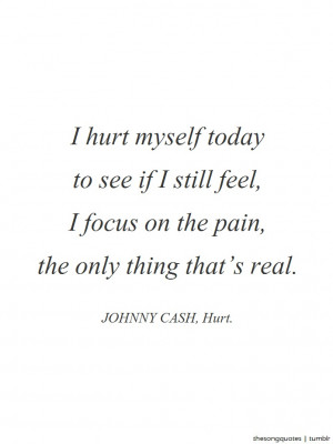 Johnny Cash, Hurt.LISTEN TO AUDIO.Submitted by: we-should-run