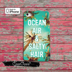 Ocean Air And Salty Hair Summer Quote Palm Trees Cute iPhone 4/4s Case ...
