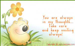 ... always-in-my-thoughtstake-care-and-keep-smiling-always-happiness-quote