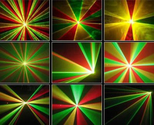 Green & Red & Yellow Laser Stars Light Show Special Effects Stage ...