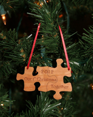 Our First Christmas Together Puzzle Ornament laser engraved and cut. $ ...