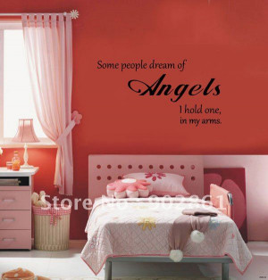 funlife]-1pc drop ship dream of angels vinyl children room wall quote ...