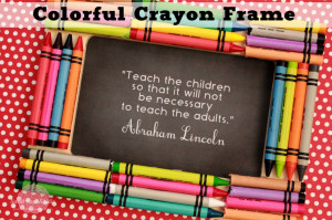 This colorful crayon picture frame may look complicated, but it's ...