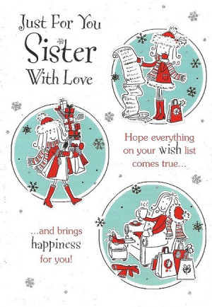 card sister christmas cards to my sister at christmas merry christmas ...