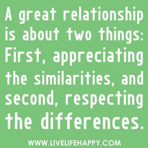 great relationship is about two things