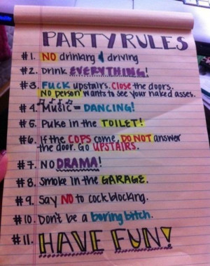 alcohol, drink, funny, party, party rules, rules, vodka
