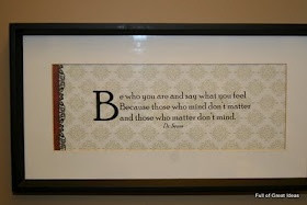 Cute DIY framed quotes:)