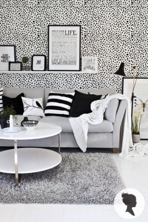 Dalmatian Spot Pattern Peel and Stick Wallpaper M1002 by Livettes