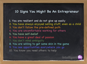 10 Signs You Might Be A Entrepreneur.Intelligenthq