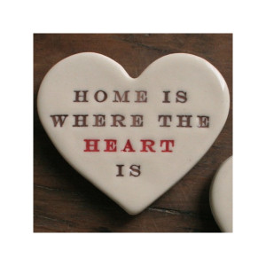 Kylie Johnson ceramic quote magnet - home is where (heart)