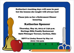 Teacher Retirement Invitations Wording
