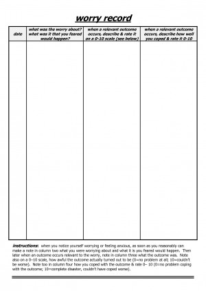 Self Observation Chart Download As Doc picture