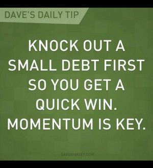 Dave Ramsey Daily tip - debt snowball method