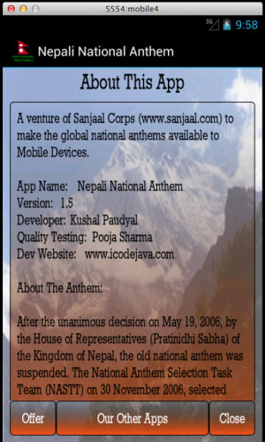 Nepali National Anthem - screenshot
