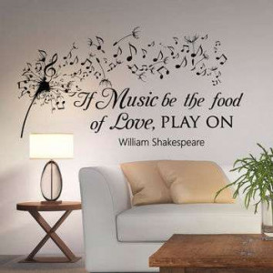 Ownza - Wall Decal Music Quote - Vinyl Lettering If Music Be The Food ...