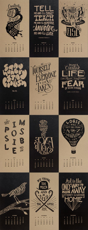 Monthly Inspirational Quotes Calendar 2014 by Jan Ploch, via Behance