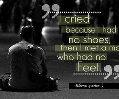 ... as there are so many less fortunate than ourselves.. Thank you Allah