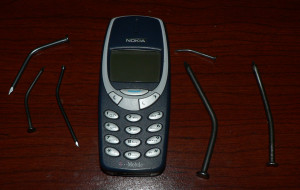 Tried to break my old Nokia brick phone.