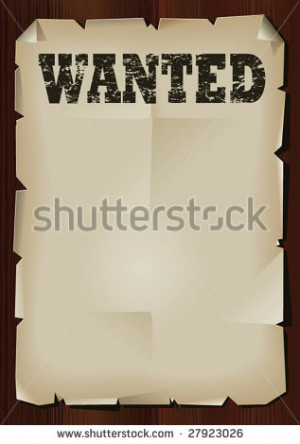 Wild west wanted poster in vector format - stock vector