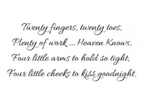 Twins vinyl decor Twenty Fingers Twenty Toes Sayings for Twins